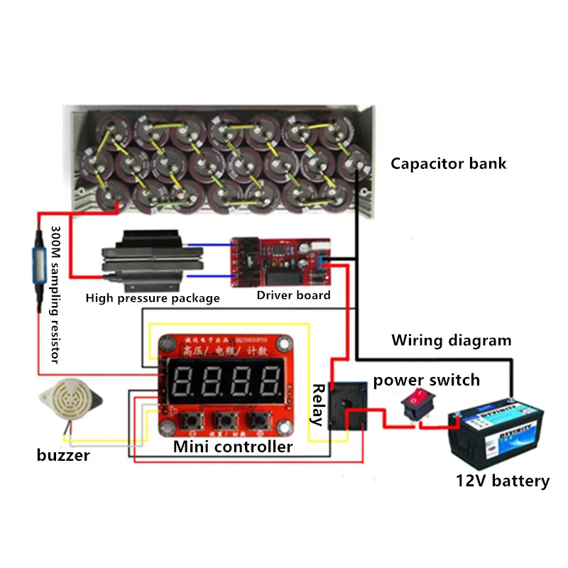Compteur de batterie haute tension, voltmètre, affichage numérique, mini onduleur CNC avec alarme à 8 lumières