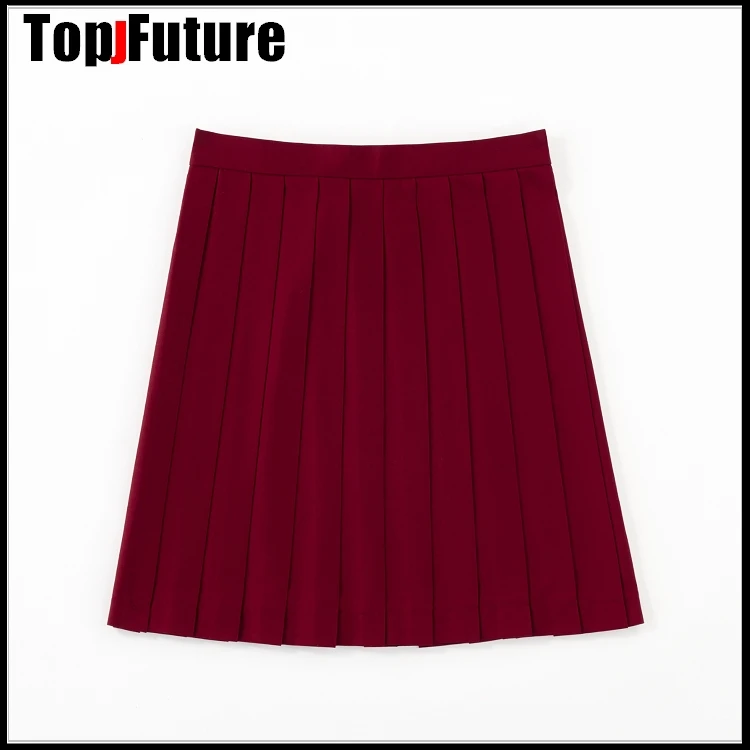 Girl's Japanese Summer High Waist Burgundy Pleated Skirt set Women  JK School Uniform Students Cloths LOLITA cosplay suits