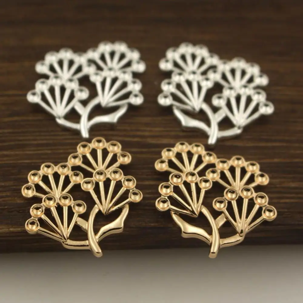 

6Pair Guest Greeting Pine tree Branch Charms 2mm CZ Base Quality Brass Casted Colors DIY Hair Jewelry Accessories