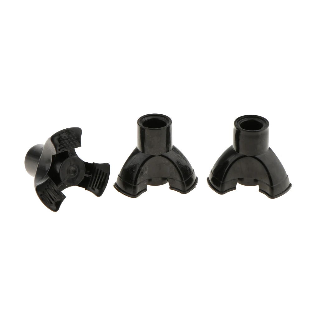 3Pcs 블랙 헤비 듀티 페룰 고무 엔드 하단 지팡이 팁 프로텍터 워킹 스틱 목발 팁 엔드, 19mm / 22mm