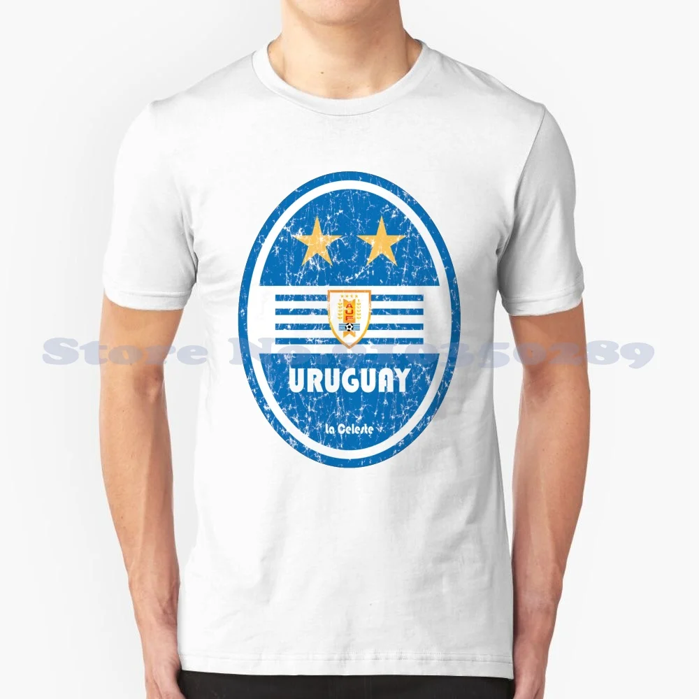 Football Uruguay ( Distressed ) 100% Cotton T-Shirt Football Soccer Copa America Centenario Retro Unique Cool Awesome Vintage