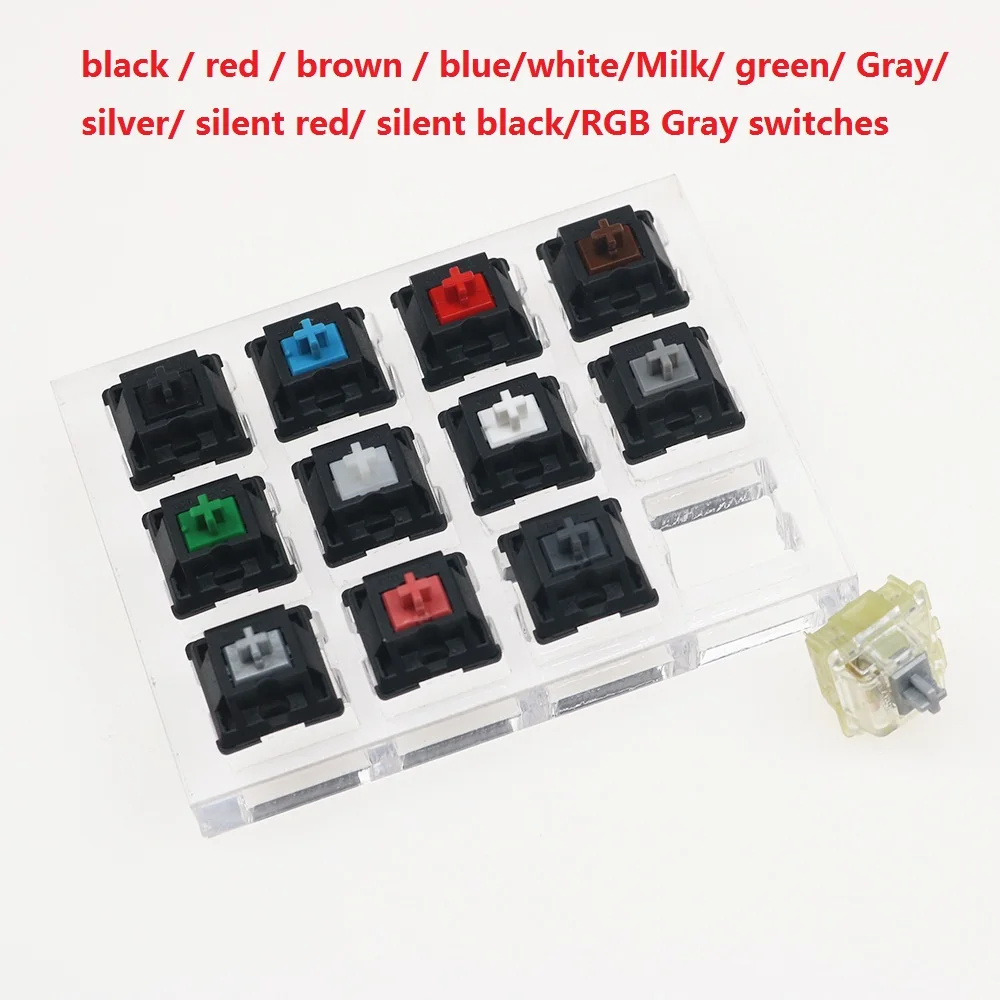 Mechanical Keyboard Cherry MX Switch Tester 3 Pins Black Red Brown Blue Green Milk White  Silent Red 9 12 Key Translucent Keycap