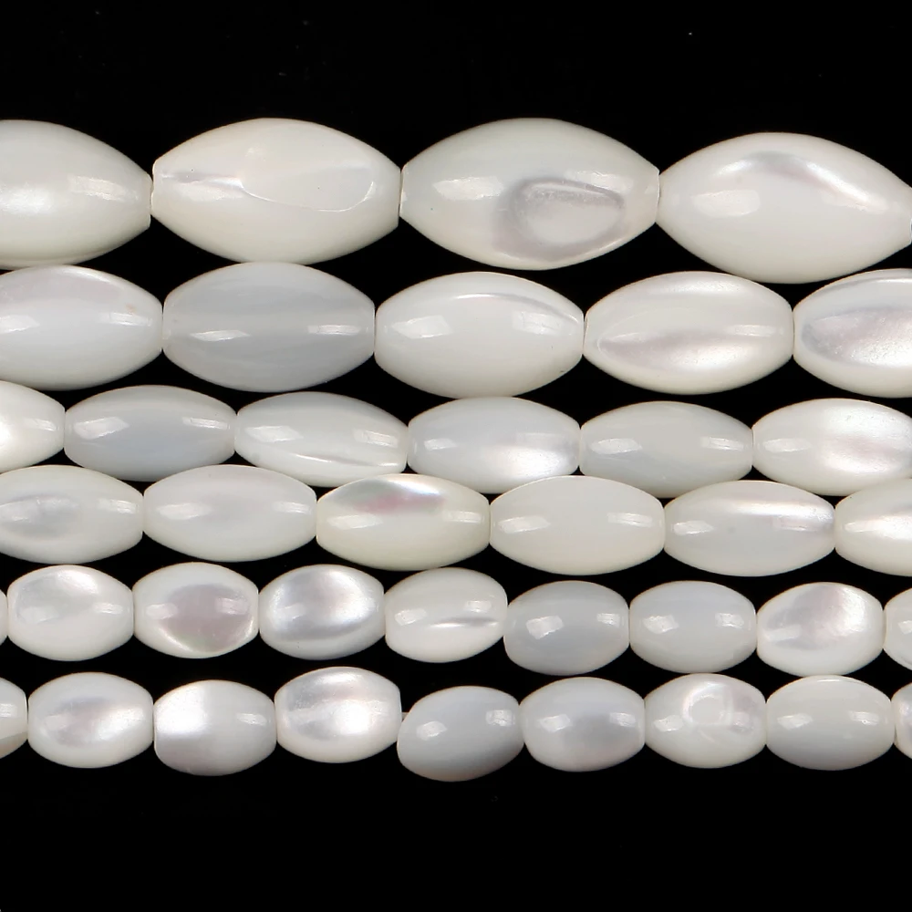 Natural White Oval Barrel Shell Mother Of Pearl Loose Spacer Beads For Jewelry Making DIY Bracelet Necklace Handmade