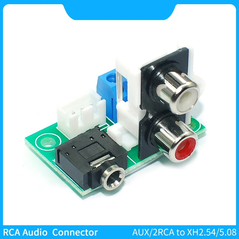 Connettore del segnale Audio AUX 3.5mm auricolare a scheda adattatore Jack XH2.54mm presa Audio 2RCA a scheda di connessione del segnale da 5.08mm