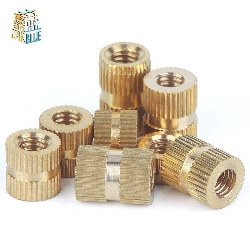 

100pcs M3 M4 M5 Brand New Copper Inserts Brass Double Pass Knurl Nut Embedded Fastener