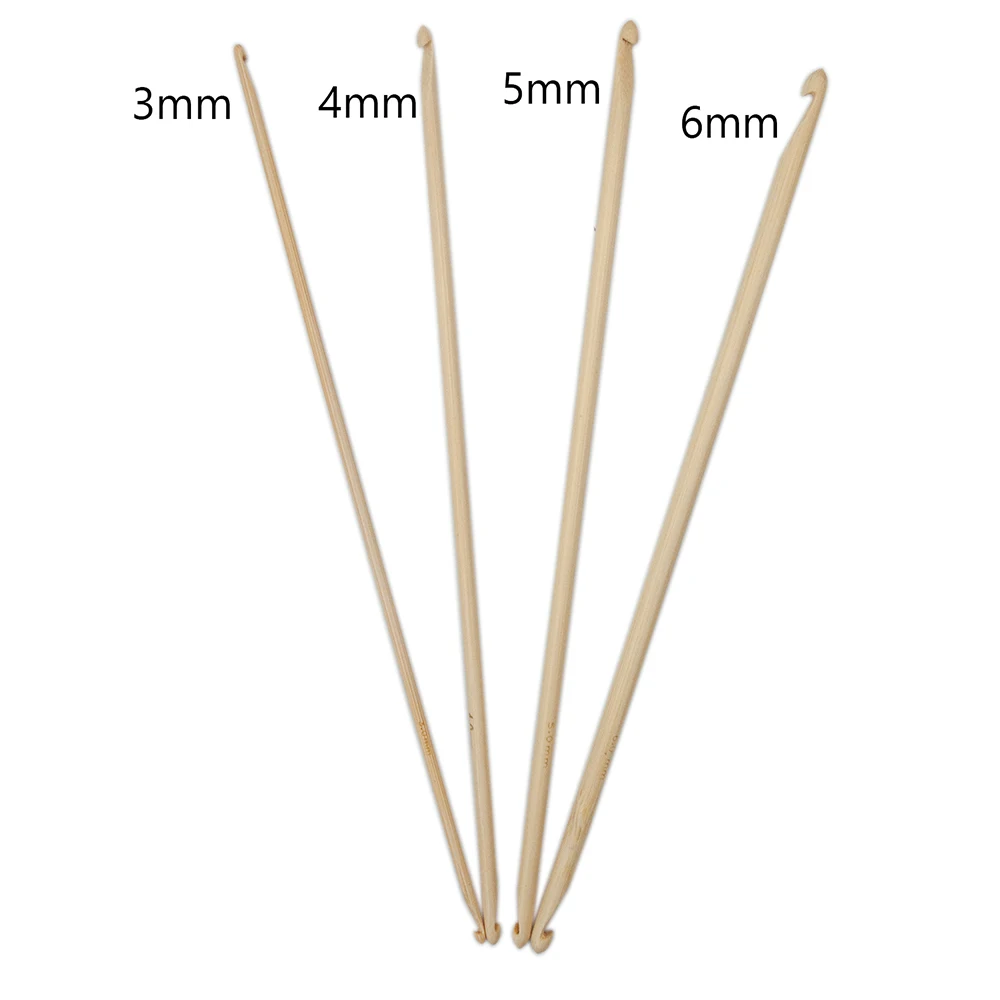 1Set Double Ended Bamboo Handle Crochet Hook Knit Craft Knitting Needle Weave Yarn 3-6mm/4.5-6.5mm Sewing Accessories MMHXQ