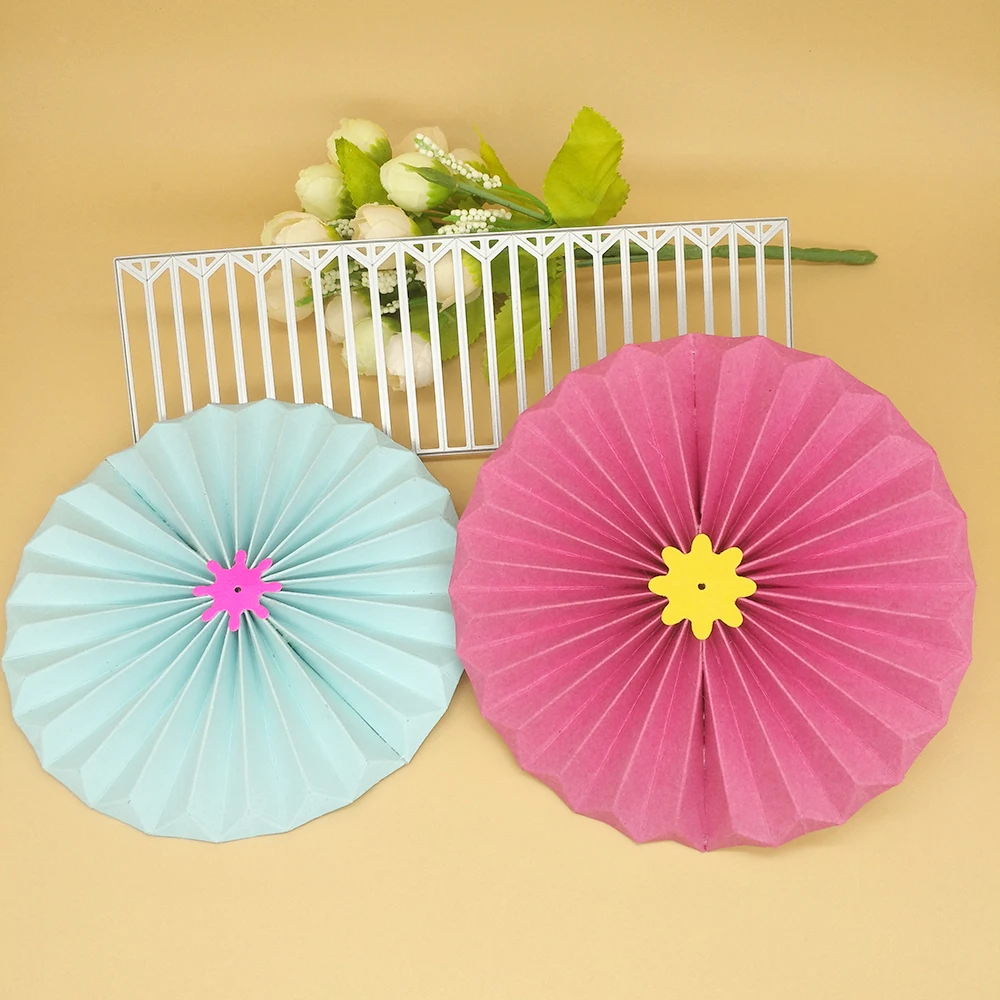 

Creased circle, umbrella shape, flower metal cutting die, scrapbook, photo album, greeting card, DIY decoration