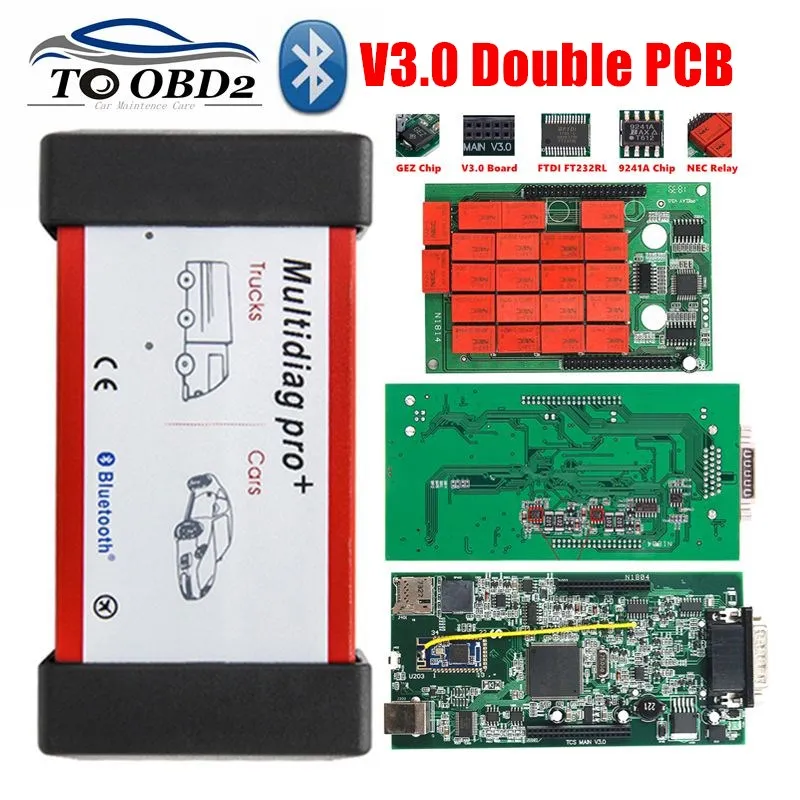 

TCS PRO Real 9241A Chip V3.0 NEC Relay 2017.R3 Car Diagnostic Scanner Tool multidiag pro+ double PCB BT Code Reader Scanner