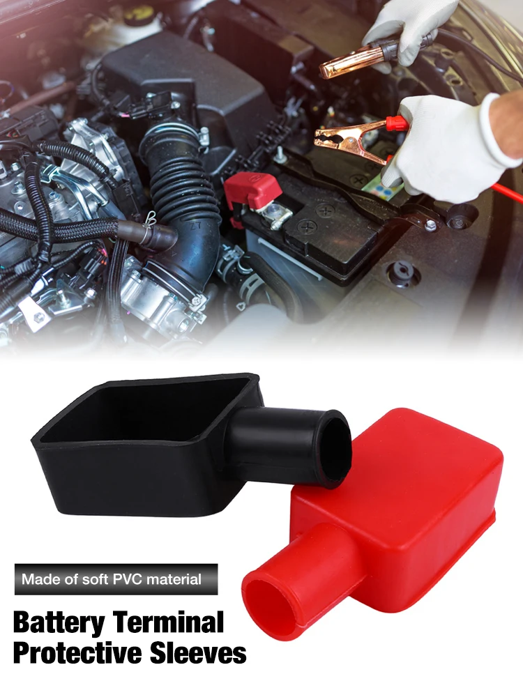 Car Battery Pole Positive And Negative Protection Cover Soft Plastic Flexible Battery Terminal Insulator Protective