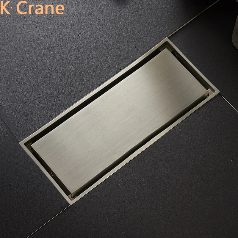 

8*20CM Rectangle Bathroom Floor Drain Anti Bugs Smell Off Copper Drains Waste Shower Water Stopper Vertical Trap Hole Cover