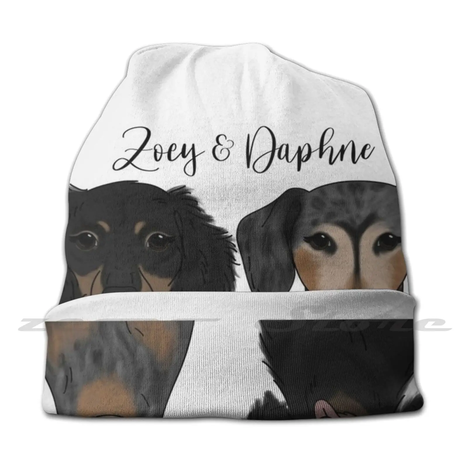 Zoey & Daphne Diy Pullover Cap Knit Hat Plus Size Keep Warm Elastic Soft Group Dog Dogs Dog Dog Family