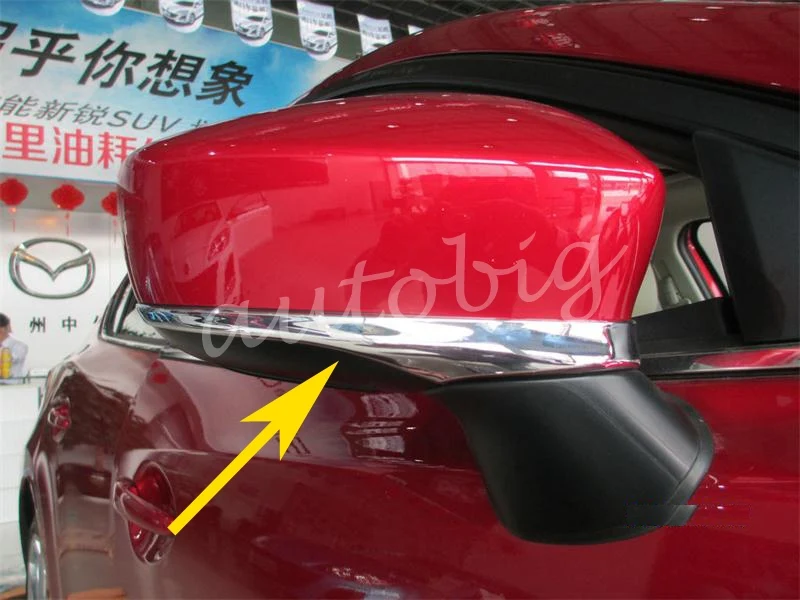 

Glossy Chrome Side Mirror Strips For Mazda2 Mazda3 w/o Turn Light Mazda 3 2 DJ DL BM BN Cover Rear View Rearview Accessories