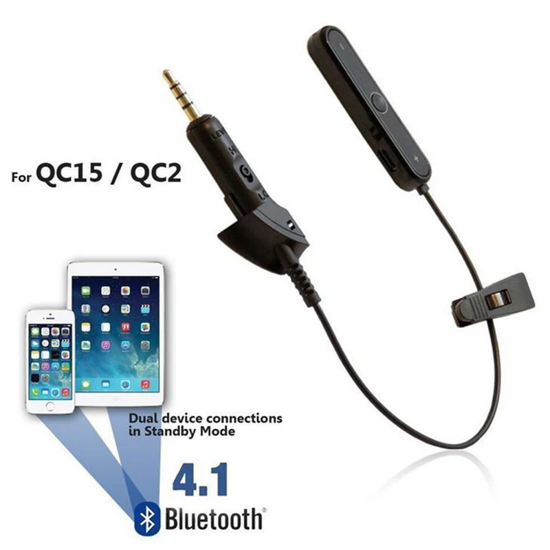 สายบลูทูธสำหรับ QC15หูฟังบลูทูธเสียงอะแดปเตอร์สายเชื่อมต่อ Built-In Mic Volume Control
