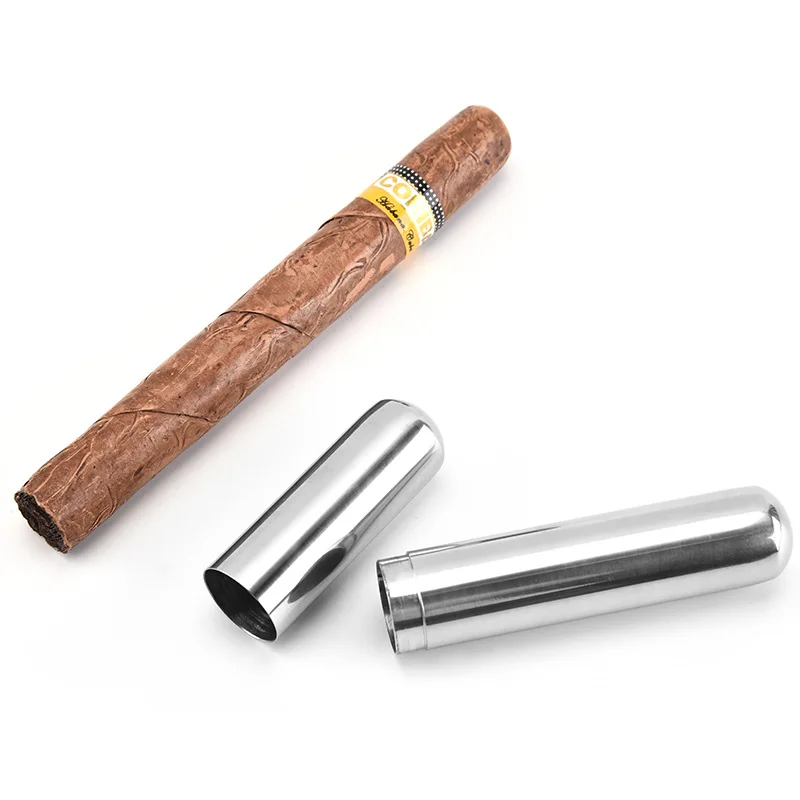 

Cuba cigar tube stainless steel cigar tube travel portable European and American smoking set metal smoking set accessories.