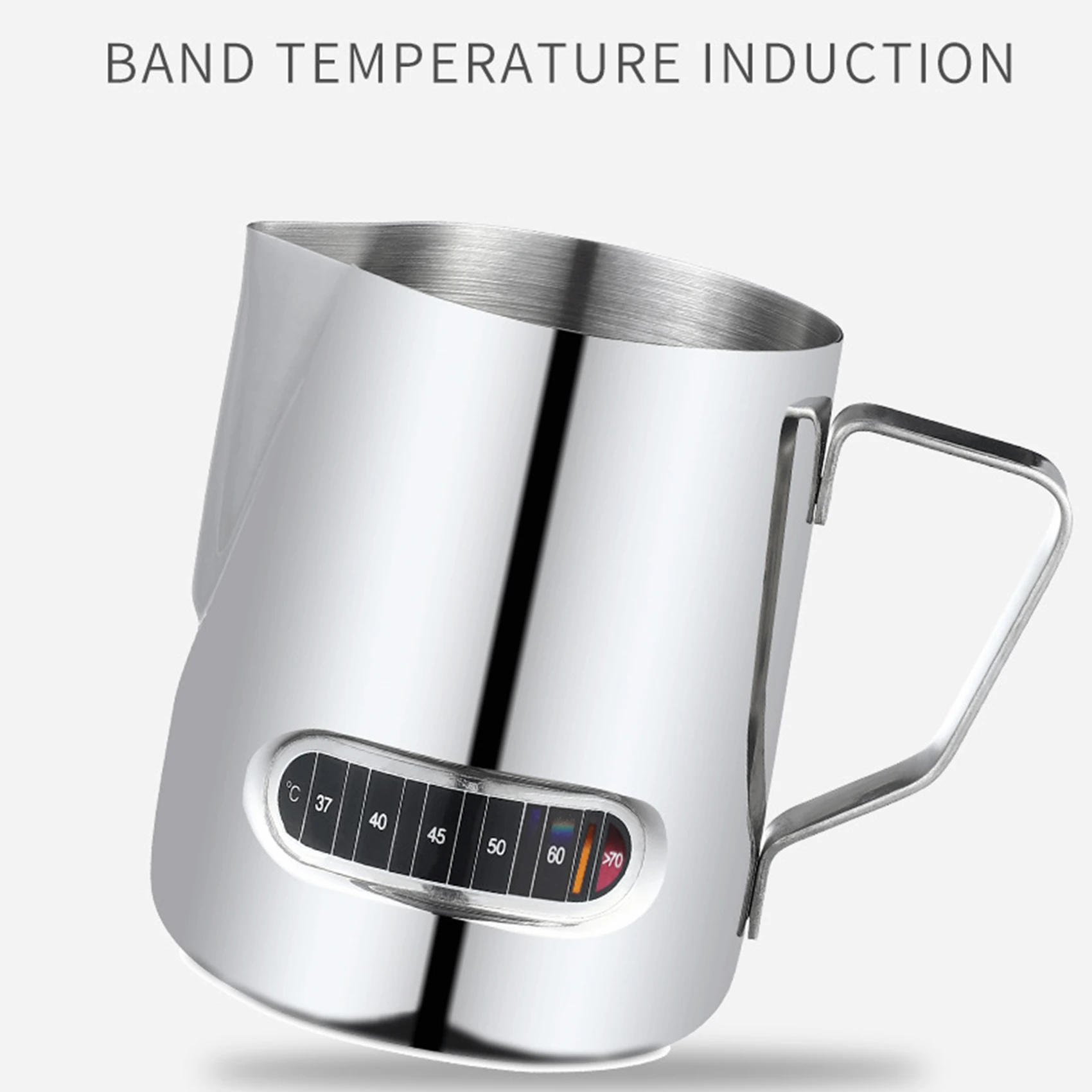 350/600ML Stainless Steel Milk Frother Pitcher with Thermometer Indicator Milk Pitcher Barista Coffe Latte Art Cup Milk Jug