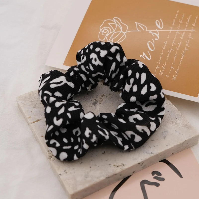 Leopard Print Polka Dot Scrunchies Autumn Winter Hair Ribbons Korean Ins Style Women Hair Ties Wholesale Hair Accessories