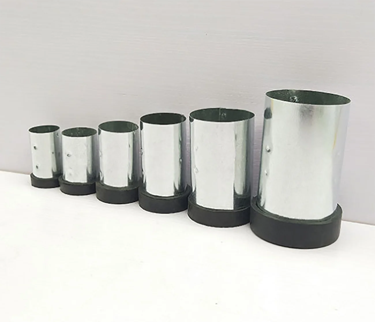 5PCS Round Casting Steel Box for Plaster Mold Mould with Rubber Base Bucket for Jewelry Casting Plaster Gypsum Mould Tool