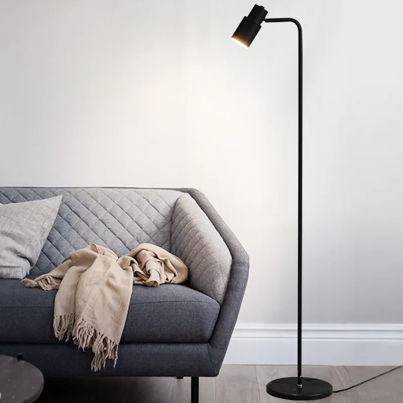 Simple LED Plated Brass Metal Floor Lamp Black Nordic Modern E27 Bulb Included Standing Lamps Good Price Floor Lighting