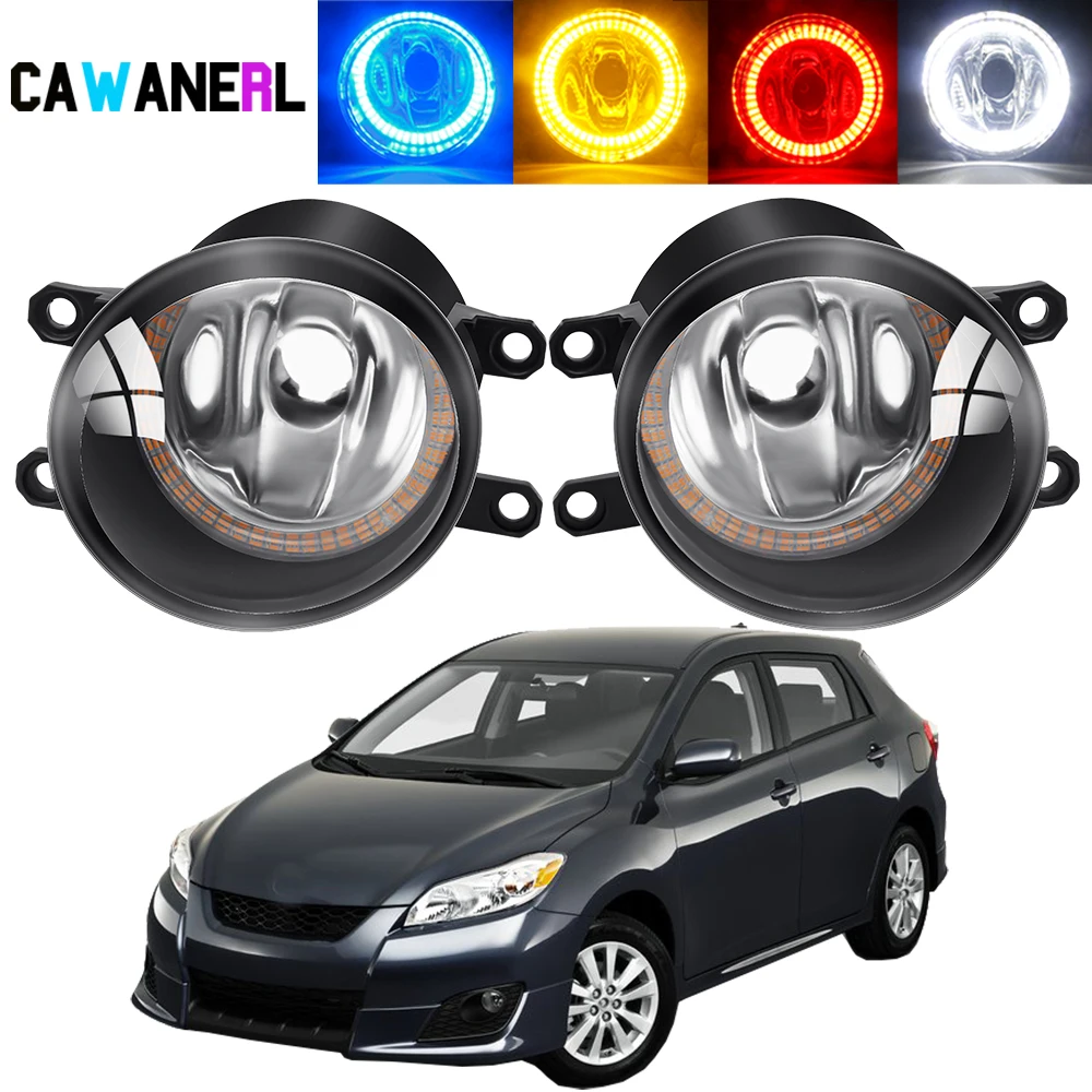 

2 X Car Fog Light Assembly Angel Eye Fog Daytime Running Lamp DRL Halo Ring Lampshade + H11 Bulbs For Toyota Matrix 2009-2014