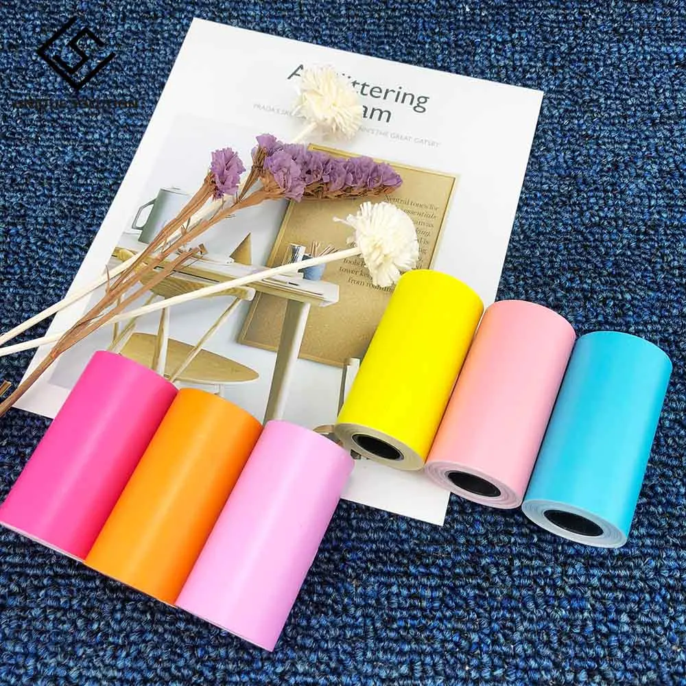 3Pcs/set Self Adhesive Thermal Sticker Printing Paper Paste Bill Receipt Colorful Durable for Paperang printer small POS machine