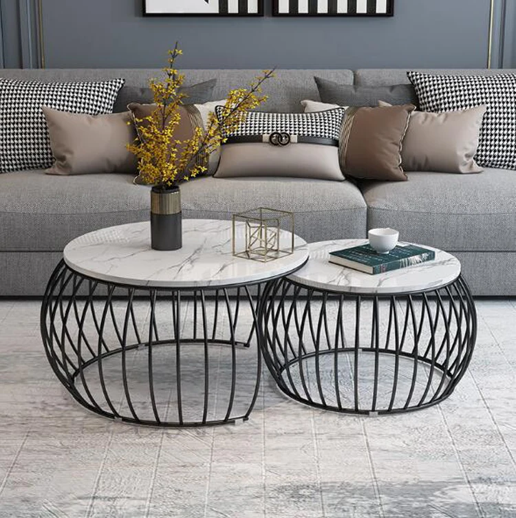 Home Furniture журнальный столик Marble Coffee Table for Living Room End Coffee Table Modern Sofa Center Round Tea Table