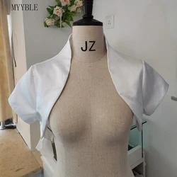MYYBLE giacca da sposa a maniche corte su misura nuovo arrivo giacche bolero in raso per abiti da sera giacca da sposa