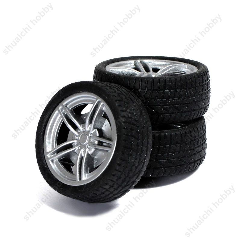 10PCS DIY Rubber Wheels Tire Diameter 40mm Tyres 3mm Shaft Wearable for RC Mini Car Model Toy Spare Parts