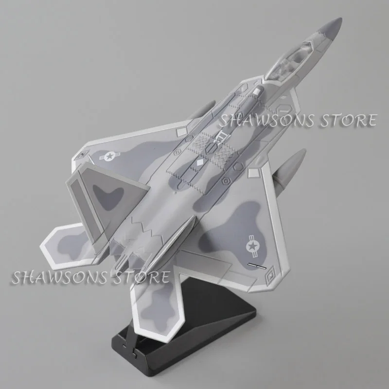 1:87 Scale Diecast Model Plane Toys US F-22 Raptor Jet Fighter Aircraft Miniature Replica Pull Back With Sound & Light