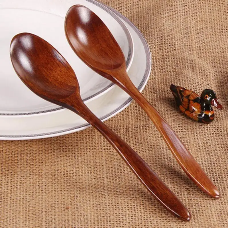 Wooden Rice Spoon Spoon Serving Bamboo Spoon Kitchen Cooking Utensil Tool Soup Teaspoon Catering LT1 Tableware Dinnerware