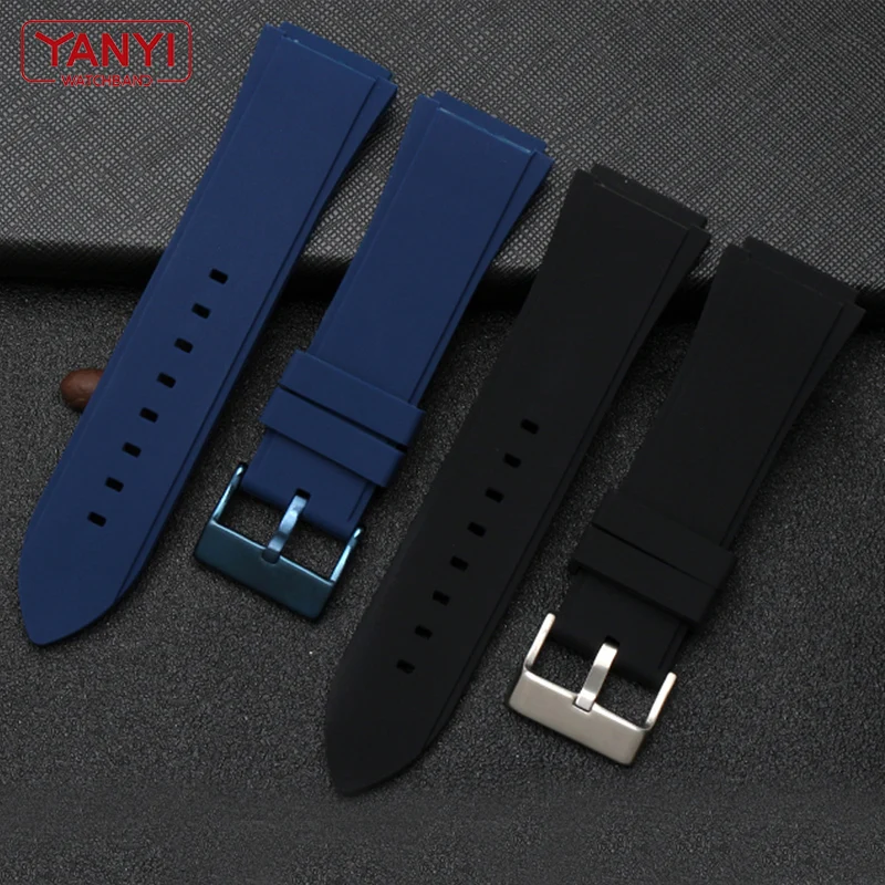 Rubber watchband 22mm Blue color Silicone Rubber bracelet for guess W0247G3 W0040G3 W0040G7 watches band brand sport watch strap