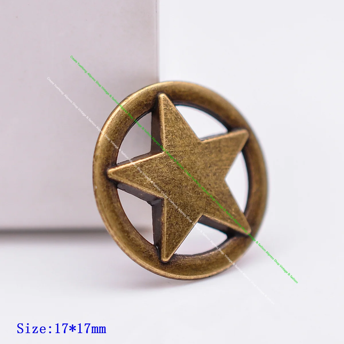 30X 17MM Antique Brass Round Raise Texas Star LEATHERCRAFT BELT Wallet Bracelet Decor Pet Collor CONCHOS Screwback