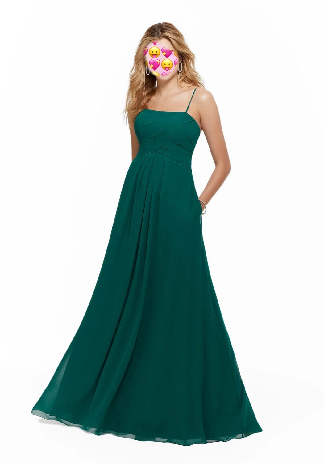 A Line Green Bridesmaid Dresses 2020 Long Chiffon Prom Party Gowns Wedding Guest Maid Of Honor Dress Spaghetti Straps