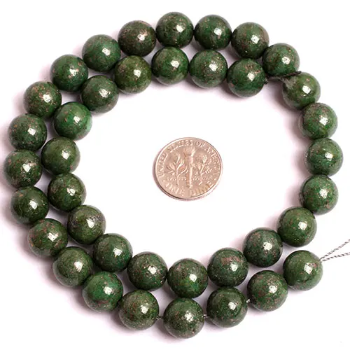 Round Green Pyrite Stone Beads For Jewelry Making Strand 15 inch DIY Bracelet Necklace Jewelry Loose Bead 4mm 6mm 8mm 10mm 12mm