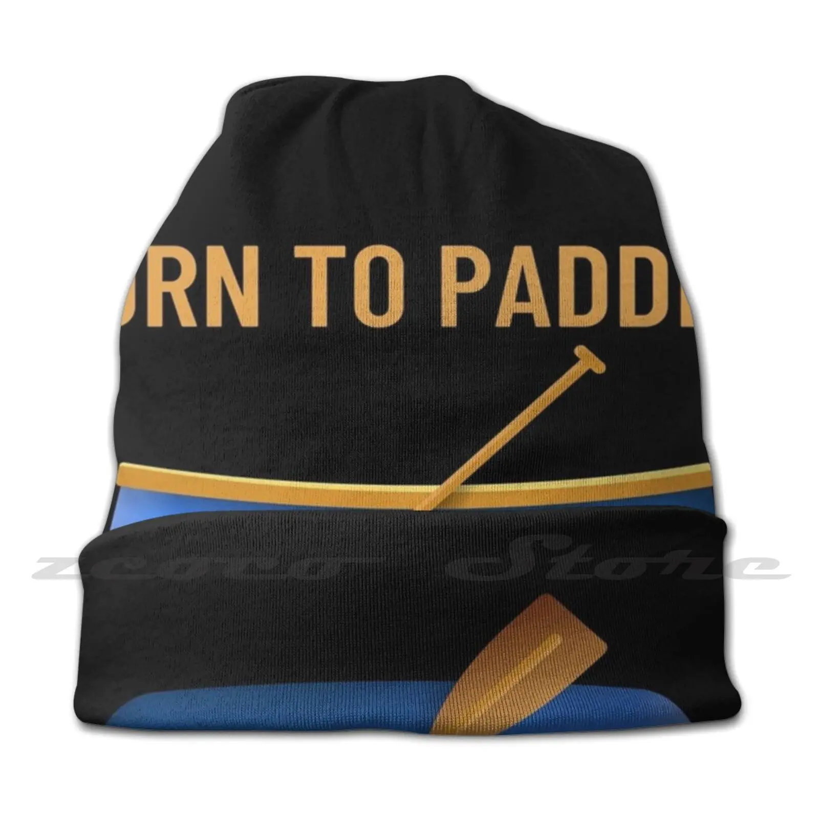 Born To Paddle Canoeing Designed Personalized Pattern Knit Hats Plus Size Elastic Soft Cap Canoeing Canoeing For Men Canoeing