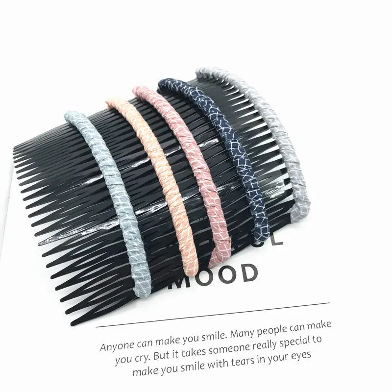 5pc/set Hair Side Combs Cloth Art Insert Comb for Women Girls Ladies Hair Styling Tools Fluffy Hair Comb Hair Ornaments