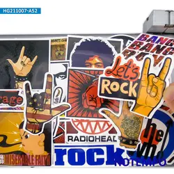 50Pieces Rock and Roll Stickers Retro Fashion Mixed Art Pattern for Phone Scrapbook Luggage Guitar Motorcycle Car Laptop Sticker