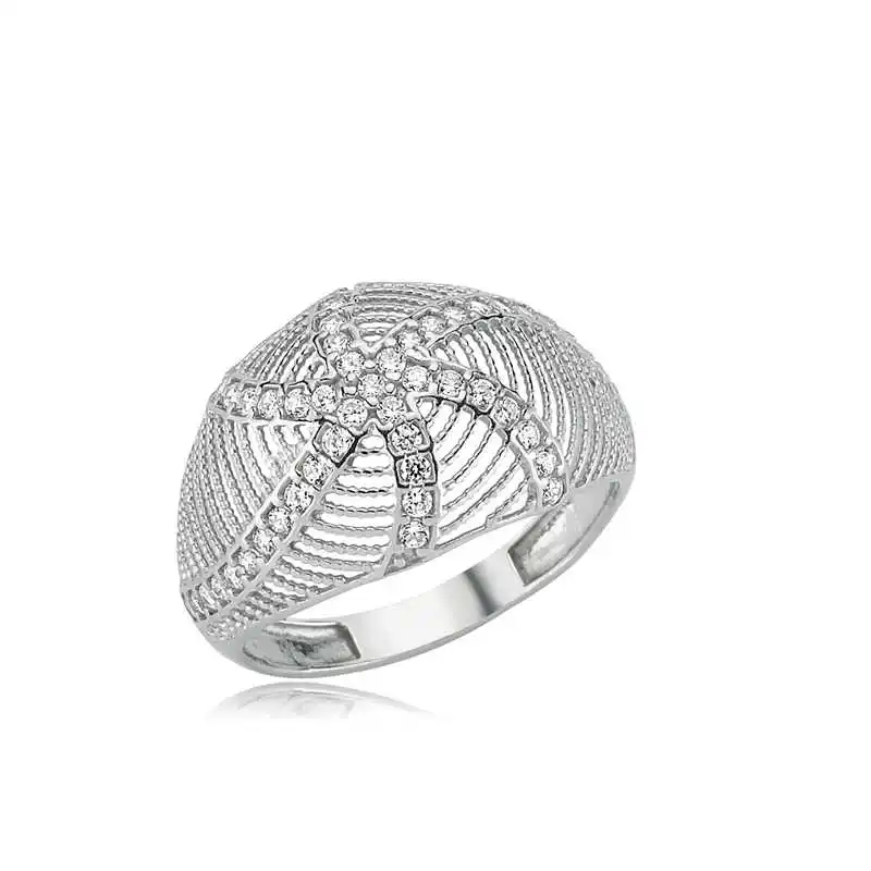 ​Silver Sea Star Women's Ring Zircon Stone 925 Sterling Jewelry Wedding Party Birthday Gift - Box - Ladies - Fashion - Botiva - Size - Turkish - Patterned Embroidered