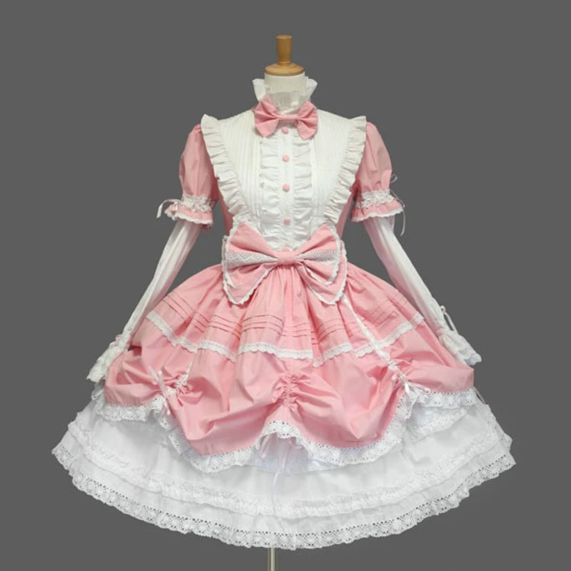 Summer Women Vintage Gothic Lolita Formal Dress Halloween Princess Snow White Maid Cosplay Costume Girls Spring Medieval Dresses