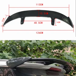 For Citroen C3 Spoiler 2018-2021 ABS Plastic Carbon Fiber Look Hatchback Roof Rear Wing Body Kit Accessories
