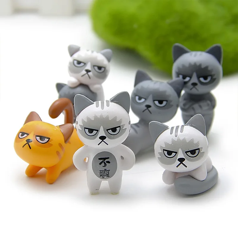 

6Pcs Cute Mini Cat Figurine Toys Bonsai Fairy Garden Micro Home Ornaments For Living Room Bedroom Table Office Desk Decoration