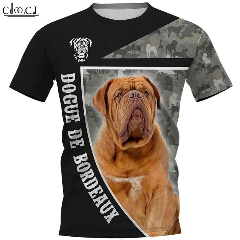 CLOOCL 2021 Dogue De Bordeaux Camo T Shirt Summer Men Women 3D Print Hip Hop Tops Round Neck T-shirt Pullover Drop Shipping