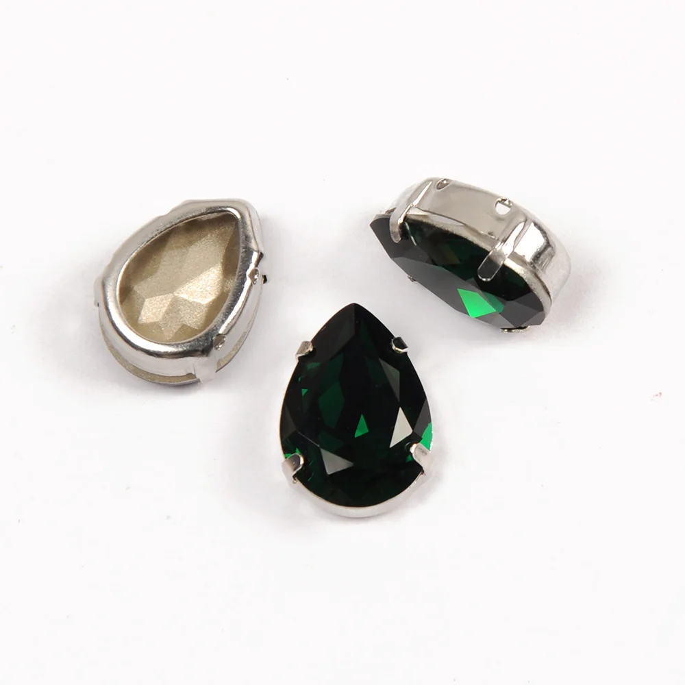 YANRUO 4320 Drop AAAAA Glas-Strasssteine mit Metallfassung, Applikationen für Kleidung zum Aufnähen, Kristall-Hochzeitskleid – Detail 5