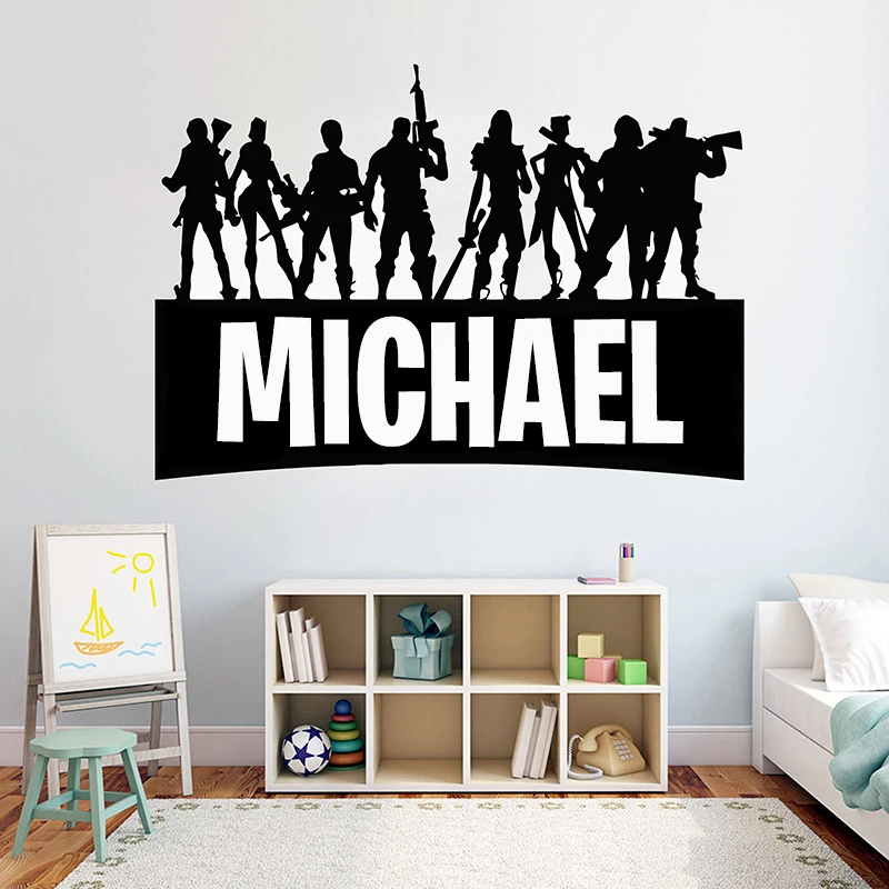 

Game Gamer Personalised Name wall Decor Decal video game wall sticker Customized For Kids Bedroom Vinyl Wall Decor Mural G922