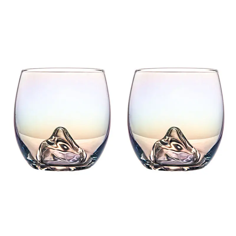 Ins Style Glass Cup Japanese Handmade Colorful 3D Iceberg Egg Cup Water Juice Whiskey Glass Home Drinking Glass Coffee Cups