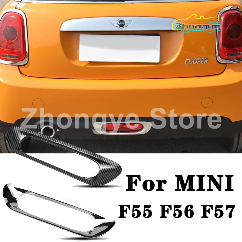 

Car Bumper Warning Light Rear Fog Lamp Decorative Frame For MINI ONE Cooper S JCW F55 F56 F57 Exterior Modified Chrome Stickers