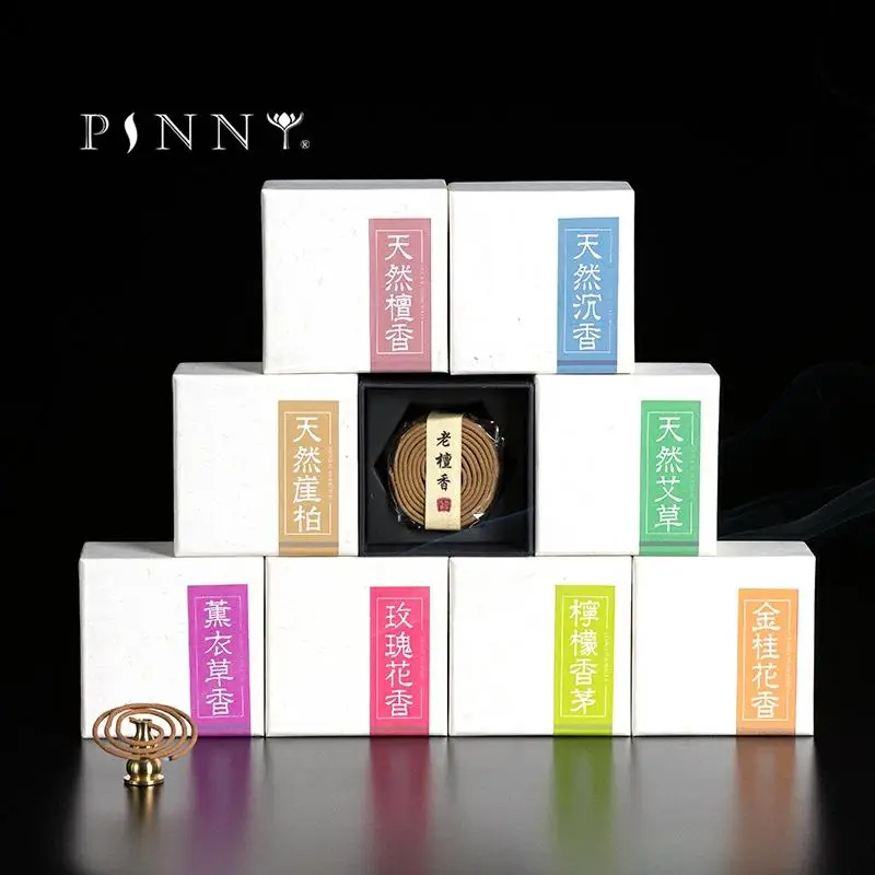 PINNY 2 Hours Natural Coil Incense Various Flavors Encens Spirale Aromatic Aroma Sticks Flowers Fragrant Rose Sandalwood Incense