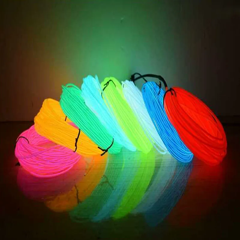 5M Flexible Neon Light Glow EL Wire Rope Tube LED Strip Waterproof Neon Lights For Dancing Shoes Clothing Car