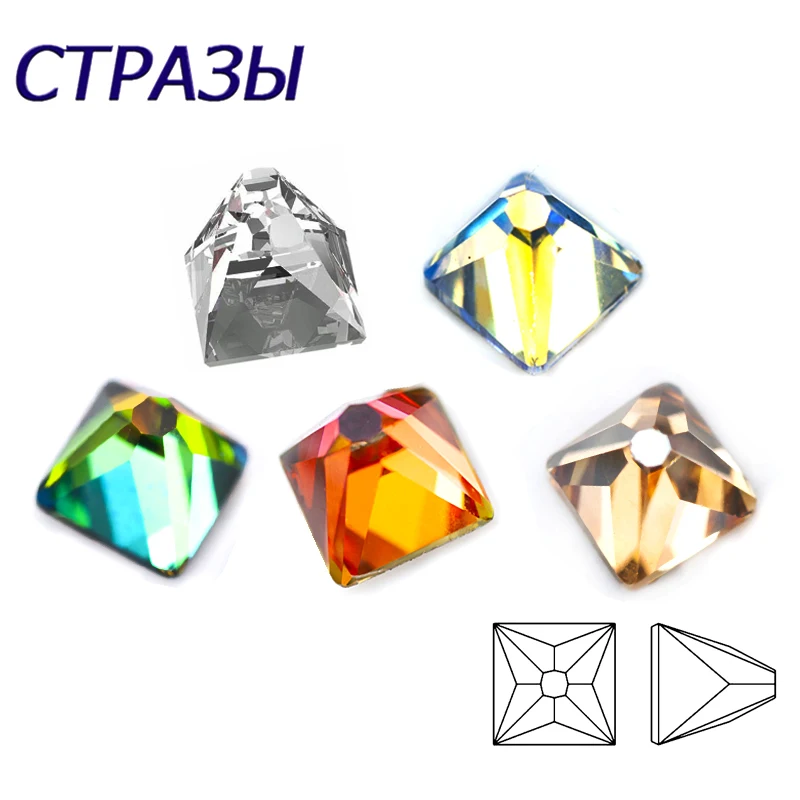 100pcs Different Colors 3D Crystal Nail Charms Rhinestones For Nails Geometric Cube Square DIY Nails Art Jewelry Decorations