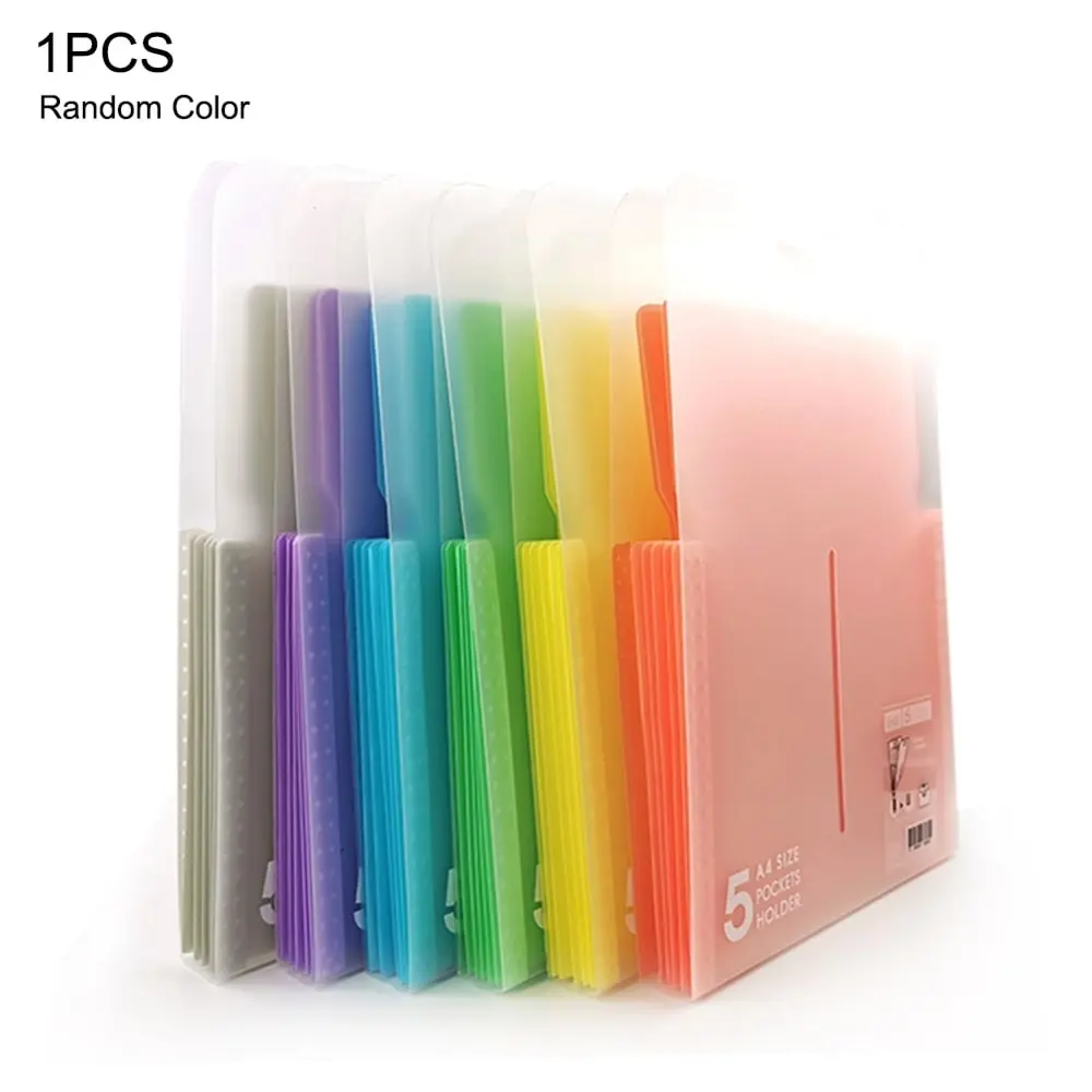 

Vertical Design Expanding File Organizer 5 Pockets Folders Portable Document A4 Size Letter Holder