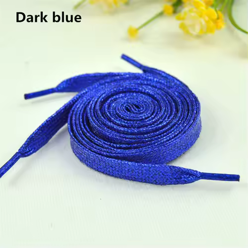 1 cm Width Colorful Lurex Shoelaces Trendy Bright Colorful Fall Winter Shoelaces Sneaker White Casual Sports Leather Shoes Laces - Image 20